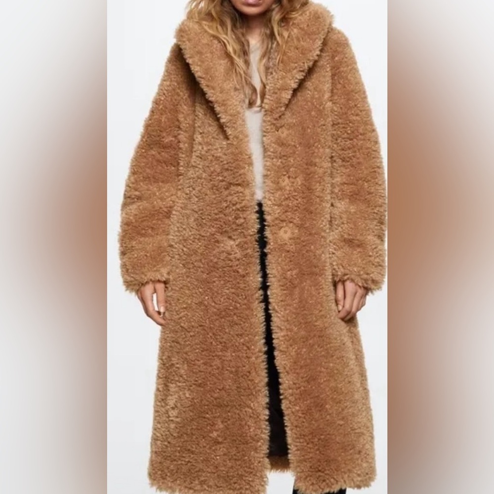 NWT - NWT - Mango Fur Bouclé Coat - XS - Medium Brown